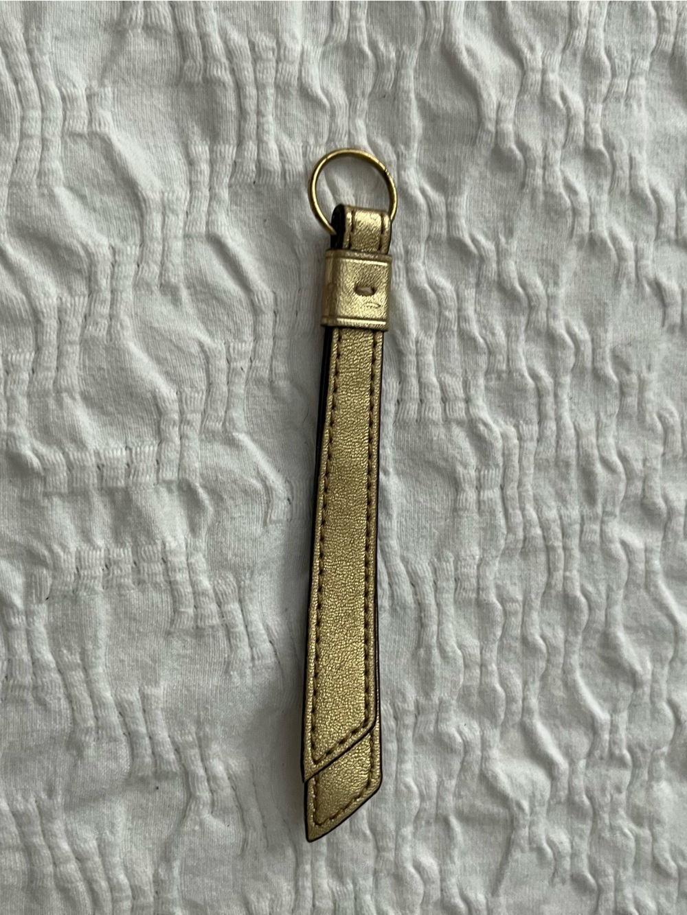 Coach Metallic Gold Leather Key Strap for wallet or wristlet